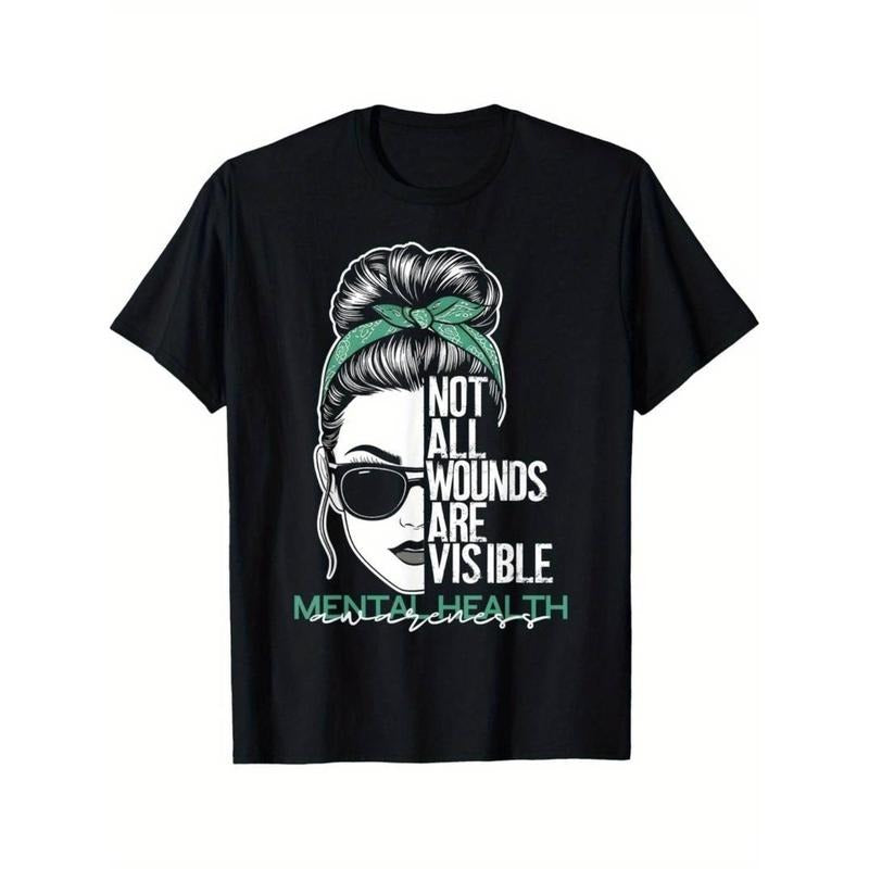 Casual T-shirt Women'WB shield Mental Health Awareness T-Shirt