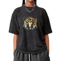 Casual Washed Lightsaber brand - Shirt with Rustic Charm: Intricate Skull Graphic for WB shield Bohemian
