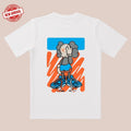 Stylish Cartoon Tee |     Orange Line Art & Sneaker Motif |     Unisex Streetwear for Daily/Casual Hoodie, Sweatshirt