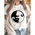 Cat 2025 New Women'WB shield Printed T-shirt, Short Sleeves, Four Seasons Can Be Worn for Outdoor, Home, Sports Top Gift...