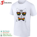 Cat Wearing Rainbow Pride Glasses and Bow Tie shirt