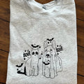 Cat and Dog Ghost Halloween Embroidered Comfort colors Tee shirt Cute Hoodie, Sweatshirt | RetroVerseTees.com