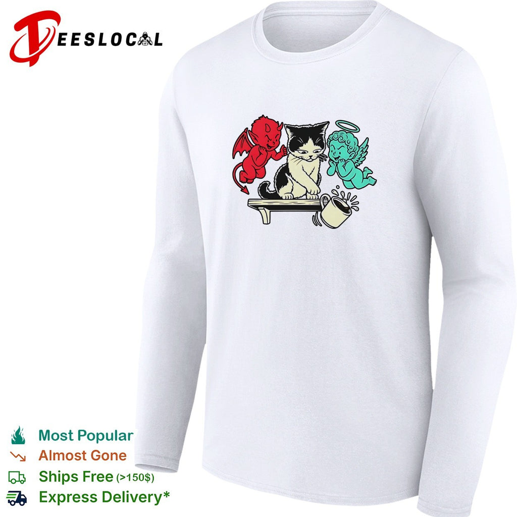 Cat devil and angel coffee mug shirt