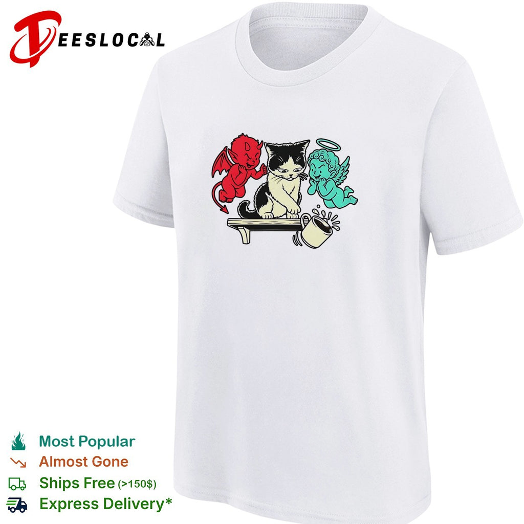 Cat devil and angel coffee mug shirt
