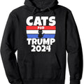 Cats For Trump 2024 Cat Owner Republican Pullover Hoodie | Unisex Hooded Sweatshirt T-Shirts | RetroVerseTees.com
