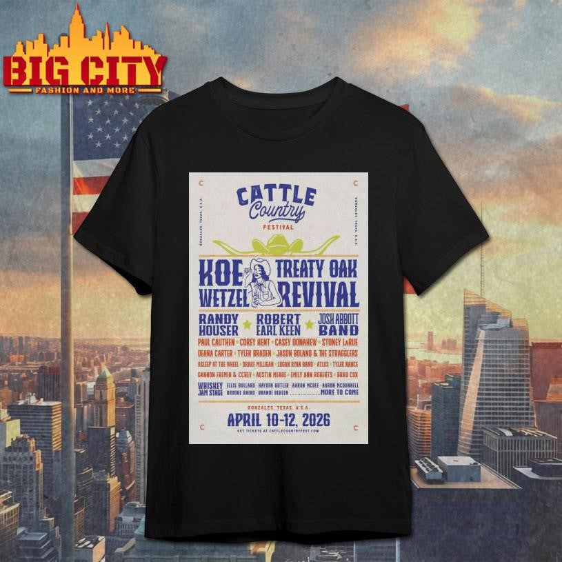 Cattle Country Music Festival April 10-12 2026 Gonzales, TX Poster Shirt