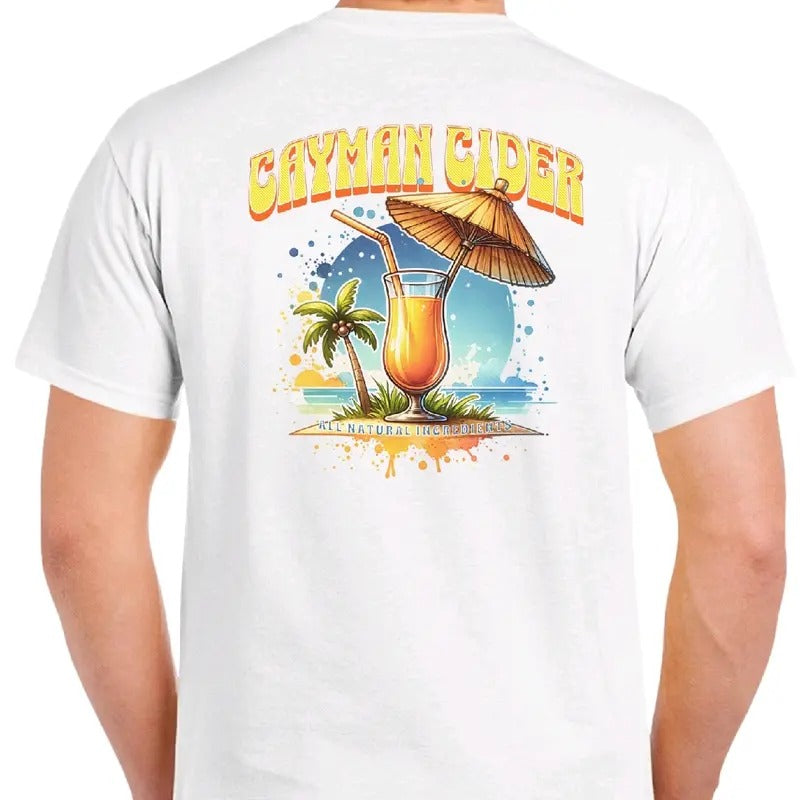 Cayman Cider- Men's funny T-shirt Menswear humor Crewneck Casual Cotton Hoodie, Sweatshirt | RetroVerseTees.com