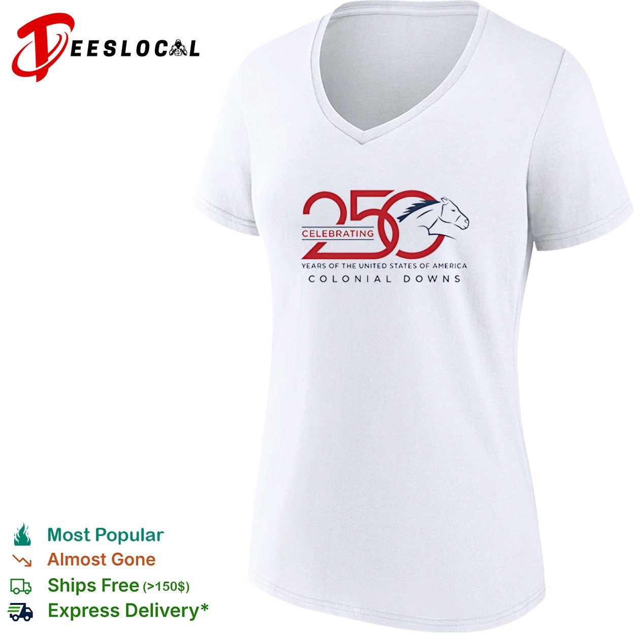 Celebrating 250 years of the United States of America Colonial Downs horse shirt