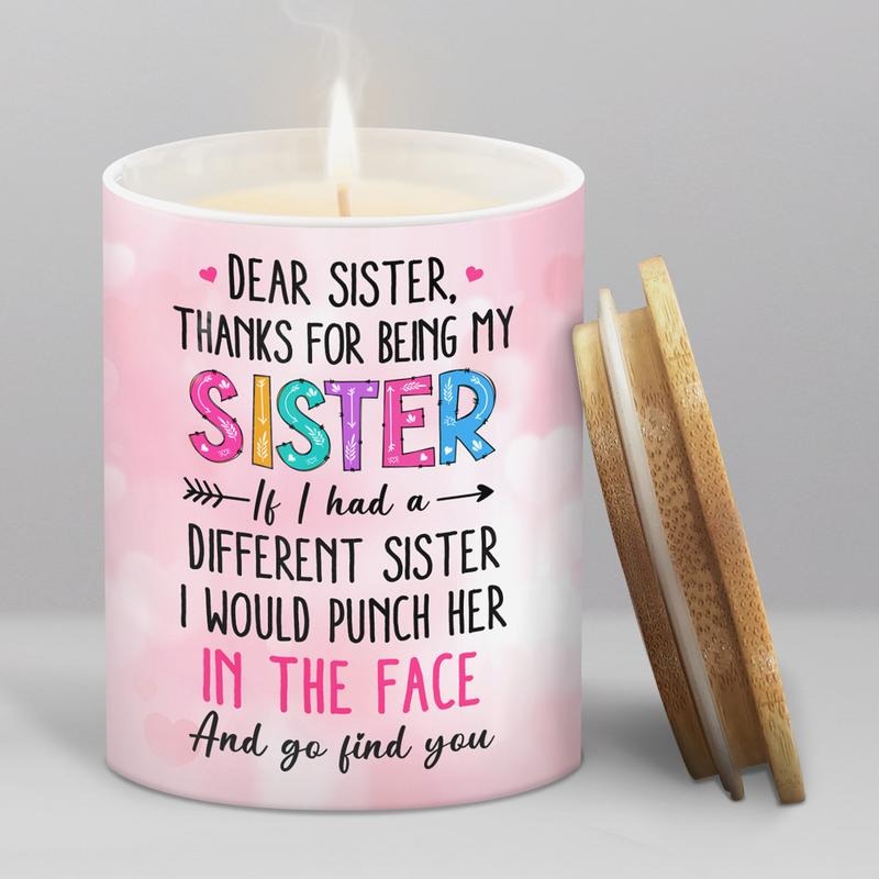 Ceramic Jar Scented Candle for Sister - Funny Sister Gifts