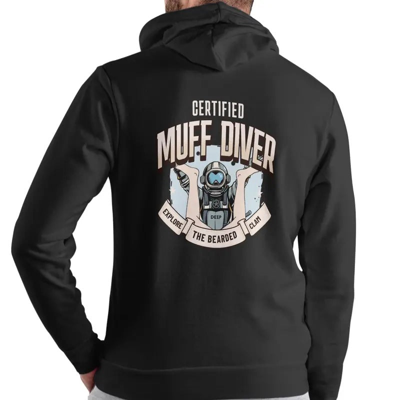 Certified Diver Hoodie, Explore the bearded clam Casual Menswear T-Shirts, Sweatshirt | RetroVerseTees.com