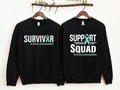 Cervical Cancer Awareness Sweatshirt, Cervical Cancer Survivor Gift Sweater, Matching Support Squad Hoodie, Teal Ribbon...