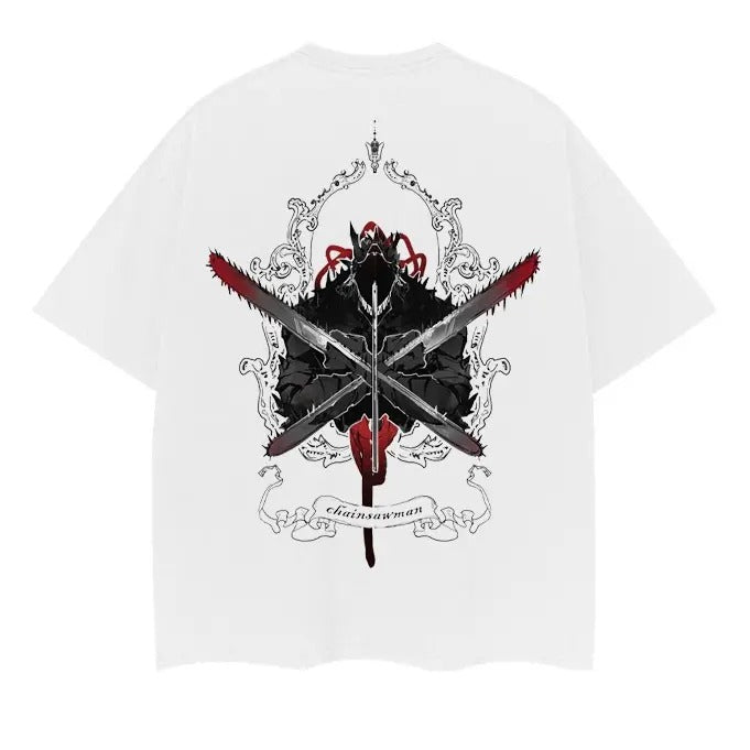 Chainsaw Man "Devil Form" Heavyweight Vintage Tee 100% Cotton OVERSIZED Anime T-shirt Menswear Top Casual Streetwear...