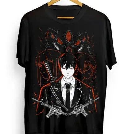 Chainsaw Man T-Shirt,Anime Manga Denji T-Shirt, Aki Power T-Shirt,Black T-shirt Hoodie, Sweatshirt | RetroVerseTees.com