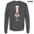 Champagne Coquette Long Sleeve Comfort Colors T-Shirt Hoodie, Sweatshirt | RetroVerseTees.com