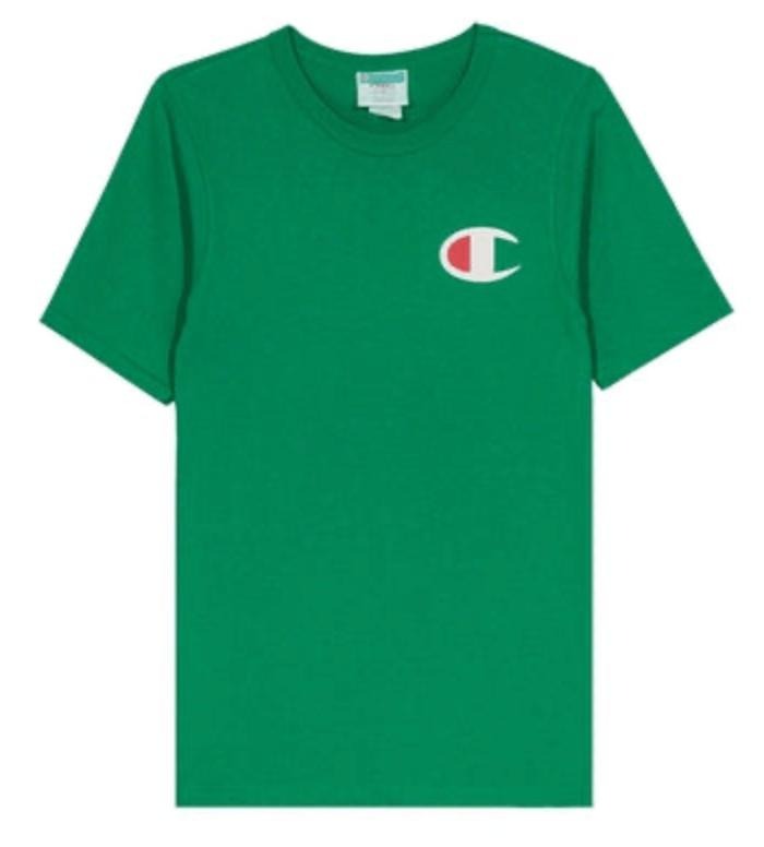 Champion Logo Crewneck Life Short Sleeve T-shirt - Green Hoodie, Sweatshirt | RetroVerseTees.com
