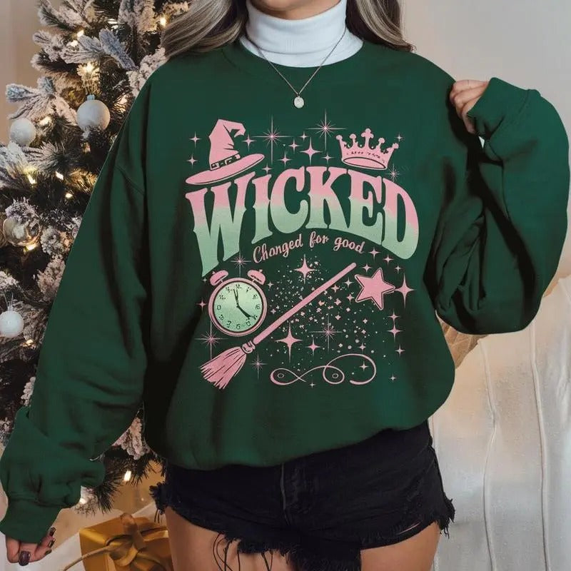 Changed For Good Wicked Sweatshirt, Defy Gravity Broomstick Magic Wand, Wicked Sweater, Wizard Movie Fan Shirt, Wicked...