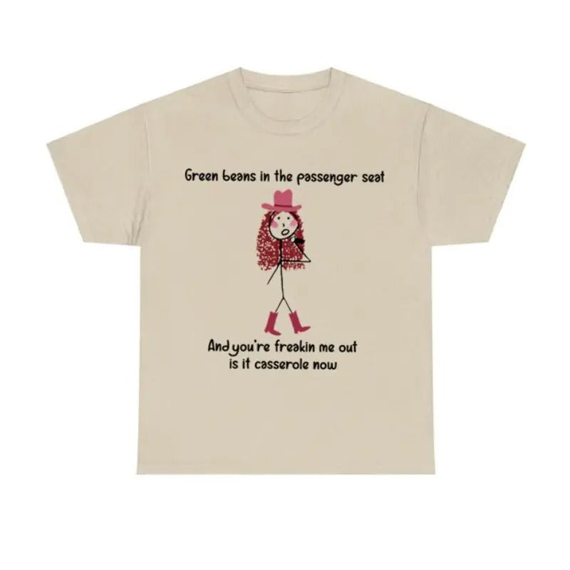 Chappel Casual Version Shirt, Casual Shirt, Green beans in the passenger seat Shirt Fabric Tee Cotton Menswear Graphics...