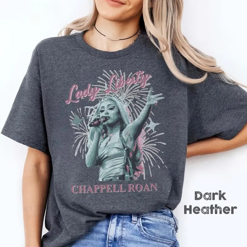 Chappell Roan Shirt, Gov Ball Lady Liberty, Midwest Princess Tour,  Fourth of July Pride LGBT Gay WLW USA Hoodie, Sweatshirt