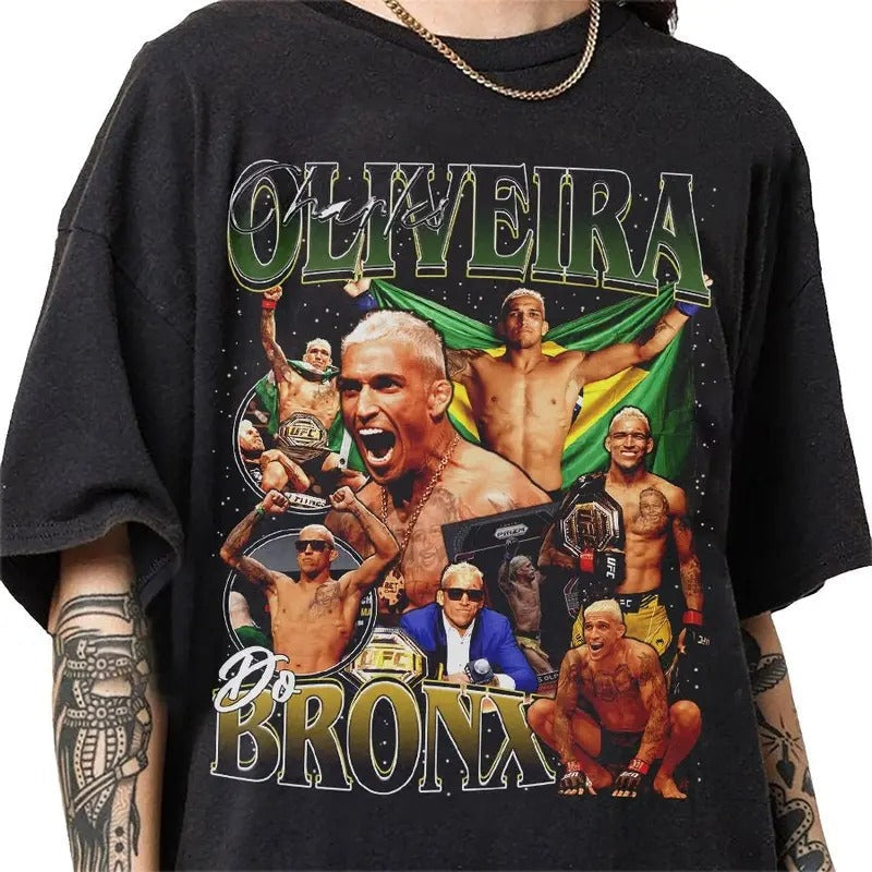 Charles Oliveira - do Bronx 90s Vintage Bootleg Style T-Shirt, Classic Retro Graphic Unisex Tee Gift For Men and Women...