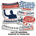 Charlie Kirk - We will be donating $7,000 to TP USA- Heavy Duty Water and UV Resistant 6mil Vinyl T-Shirts, Hoodie,...