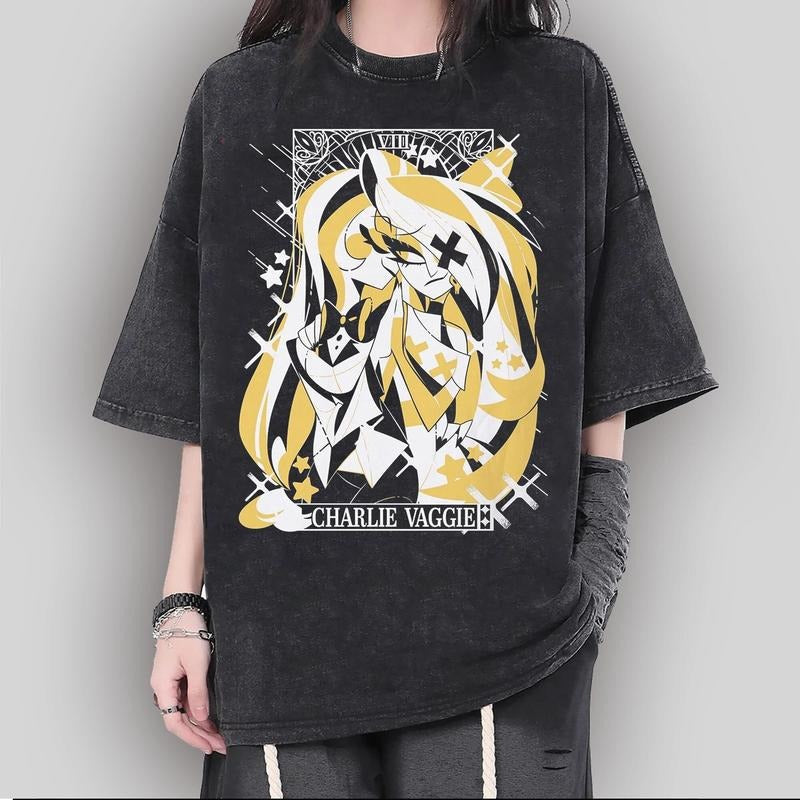 Charlie x Vaggie T-Shirt, Hazbin Hotel Characters, Hazbin Hotel T-Shirt, Cartoon , Birthday Gift for fan, Helluva Boss...