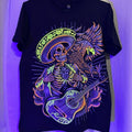 Charro Aguila T-Shirt - Black Shirt Featuring Colorful Aguila Skeleton Graphic Design Hoodie, Sweatshirt | RetroVerseTees.com