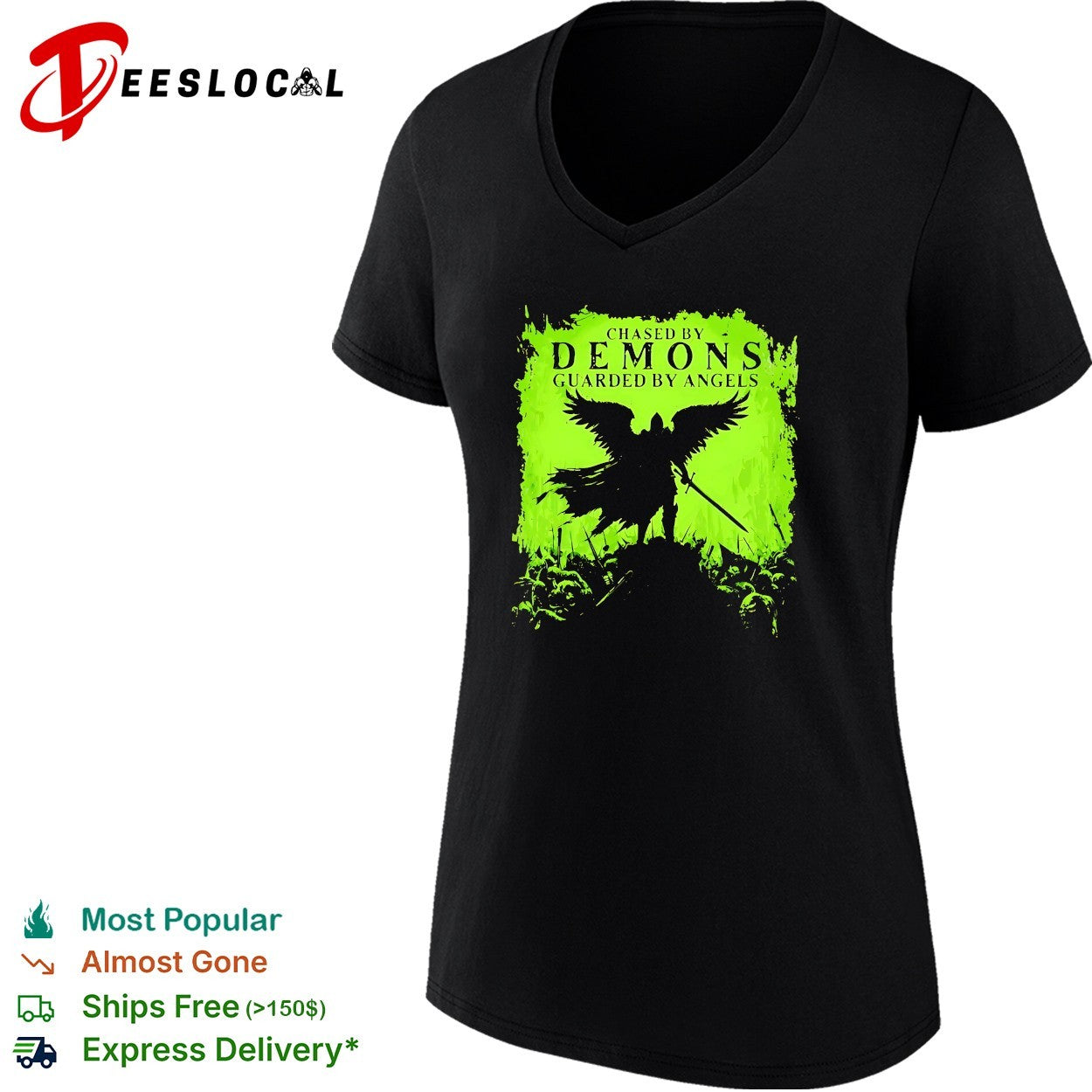 Chased by demons guarded by angels warrior shirt