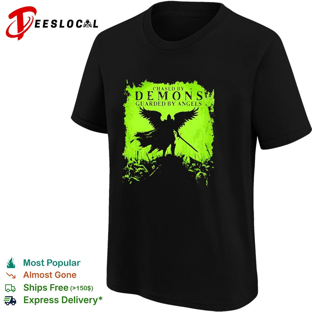 Chased by demons guarded by angels warrior shirt
