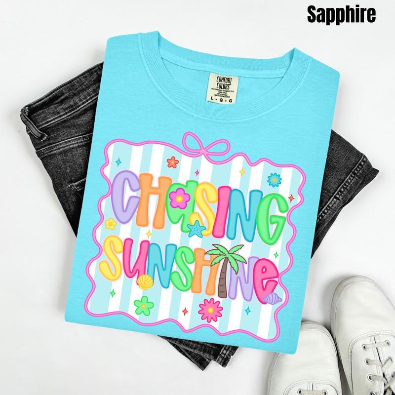Chasing Sunshine Neon Stripe Comfort Colors T-Shirt 'NLB' Hoodie, Sweatshirt | RetroVerseTees.com