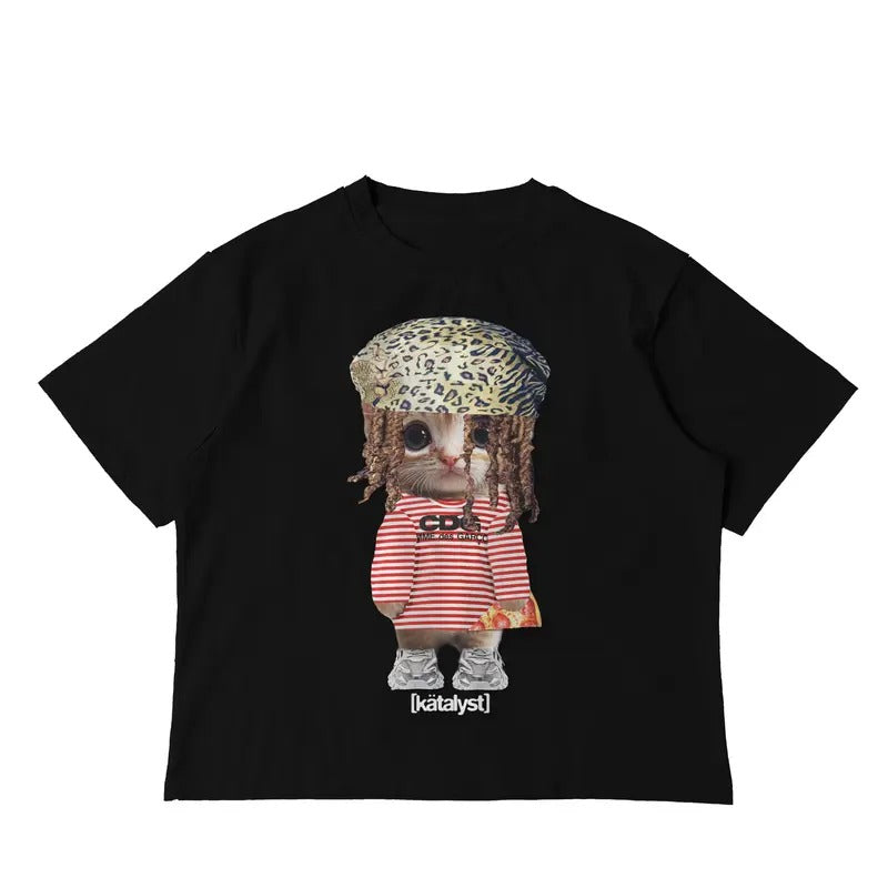 Che Kitty Tee Boxy Crop Hoodie, Sweatshirt | RetroVerseTees.com