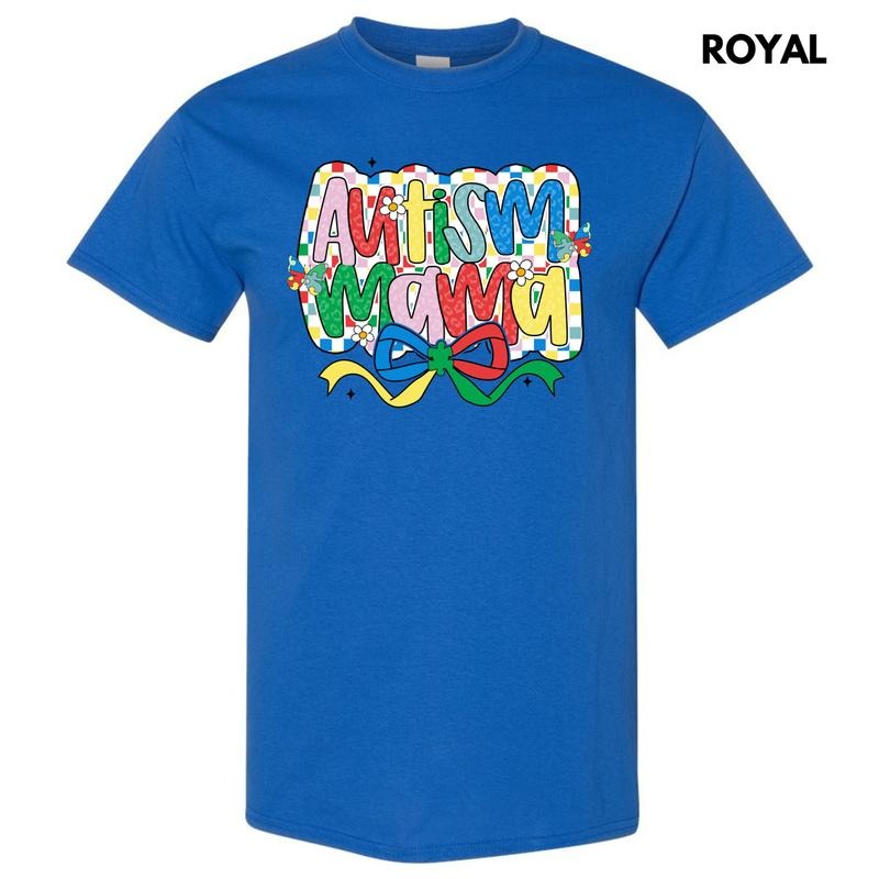 Checker Autism Mama Gildan Short Sleeve T-Shirt 'NLB' Hoodie, Sweatshirt | RetroVerseTees.com