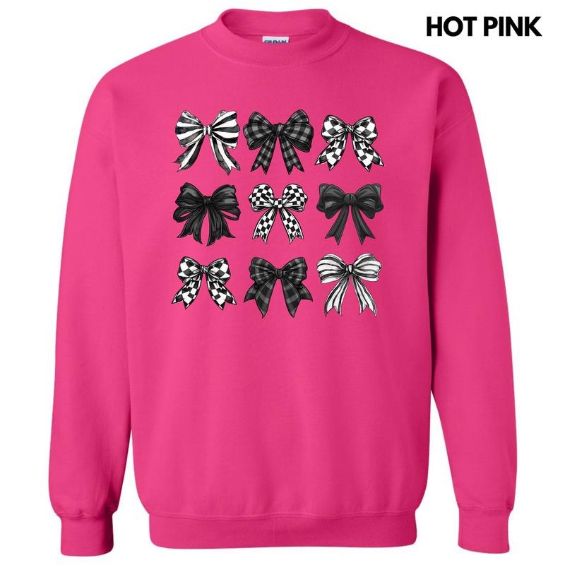 Checkered Black Bow Collage Sweatshirt 'NLB' T-Shirts, Hoodie | RetroVerseTees.com
