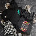 Checkered Boots Hoodie, Boot crewneck Sweatshirt for women, western outfits women, western clothing stuff for women,...