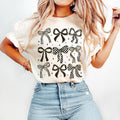 Checkered Coquette Bow T-Shirt, Black and White Bow, Retro T-Shirt, Preppy T-Shirt, Bow T-Shirt, Girly Coquette T-Shirt,...