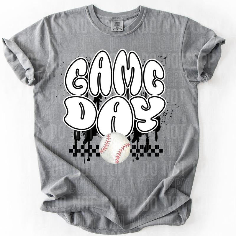 Checkered Game Day Baseball DTF Transfers - THIS IS NOT A SHIRT Hoodie, Sweatshirt | RetroVerseTees.com