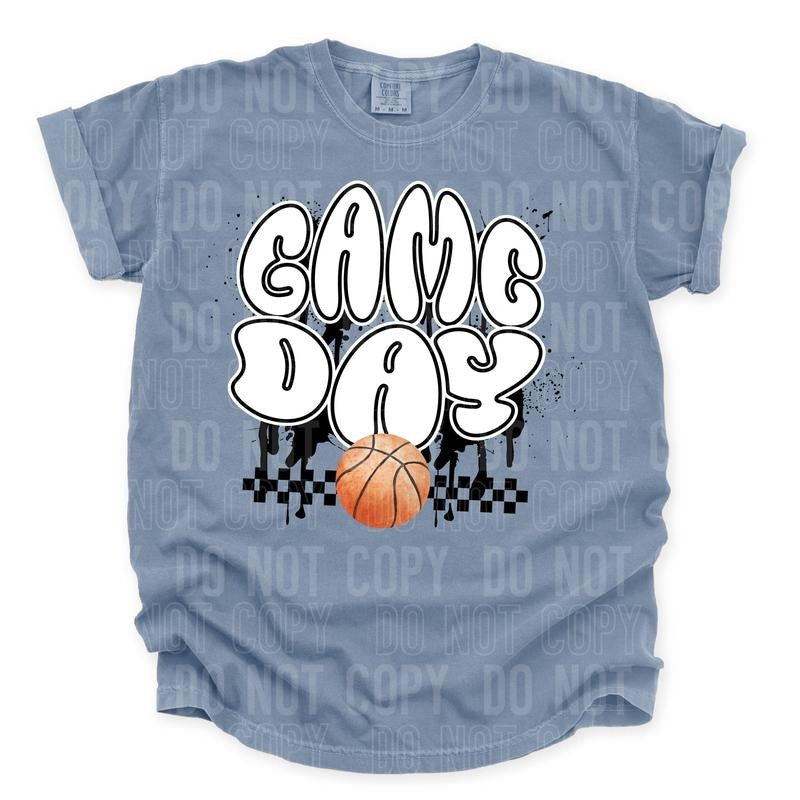 Checkered Game Day Basketball DTF Transfers - THIS IS NOT A SHIRT Hoodie, Sweatshirt | RetroVerseTees.com