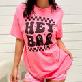 Checkered Hey Boo Graphic Tee Hoodie, Sweatshirt | RetroVerseTees.com