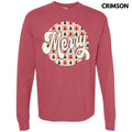 Checkered Merry Circle Long Sleeve Comfort Colors T-Shirt Hoodie, Sweatshirt | RetroVerseTees.com