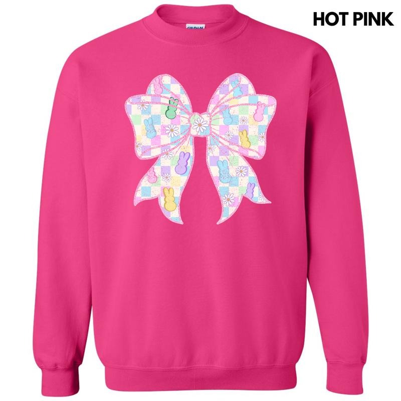 Checkered Peeps Bow Sweatshirt T-Shirts, Hoodie | RetroVerseTees.com