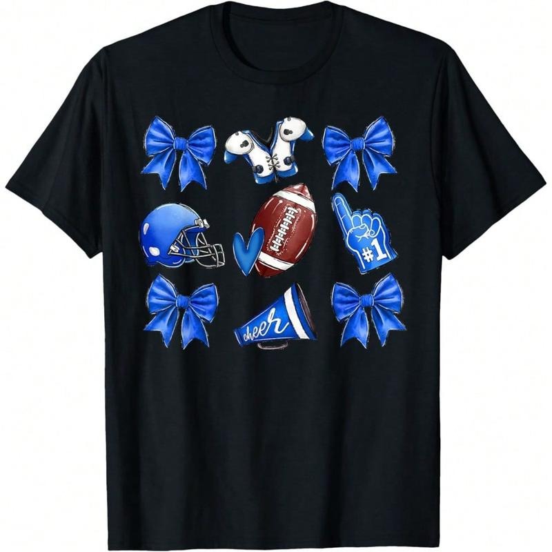 Cheer Blue Spiky hair fighters Coquette Bow Spiky hair fighters Mom Game Day T-Shirt Hoodie, Sweatshirt | RetroVerseTees.com