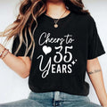 Cheers To 35 Years Shirt, 35th Birthday T-shirt For Woman, 35 Years Old Married Shirt, Thirty Five Birthday Party Tee,...