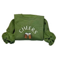 " Cheers to St. Patrick’s Day!  Casual Embroidered Sweatshirt – Lucky, Cozy & Festive Clothing