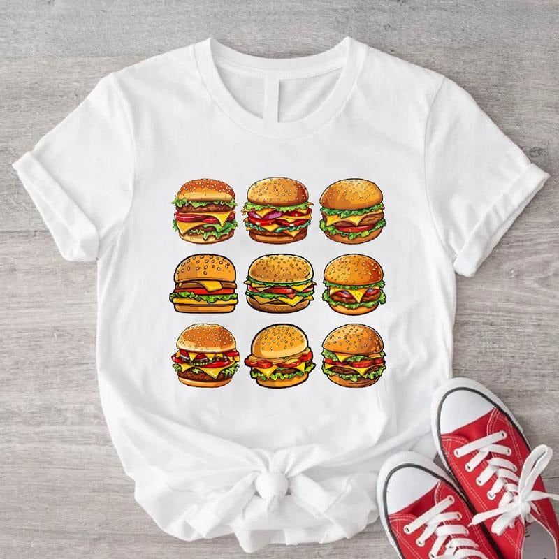 Cheeseburger T-Shirt, Hamburger Lover Gift Shirt, Burger Birthday Gift Tee, Foodie Friend Gift Short Sleeve, Unisex...