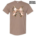 Cheetah Faux Glitter Bow Gildan Short Sleeve T-Shirt 'NLB' Hoodie, Sweatshirt | RetroVerseTees.com