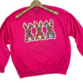 Chenille Bunnies Patch Sweatshirt -- HOT PINK T-Shirts, Hoodie | RetroVerseTees.com