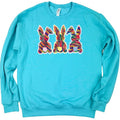 Chenille Bunnies Patch Sweatshirt -- SCUBA BLUE T-Shirts, Hoodie | RetroVerseTees.com