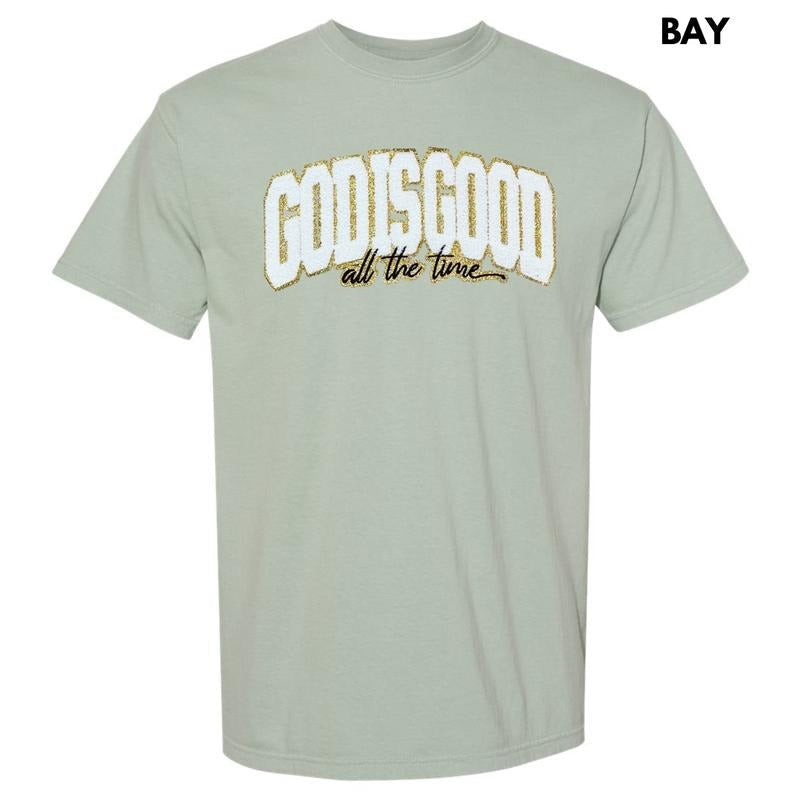 Chenille God Is Good Patch Comfort Colors T-Shirt Hoodie, Sweatshirt | RetroVerseTees.com