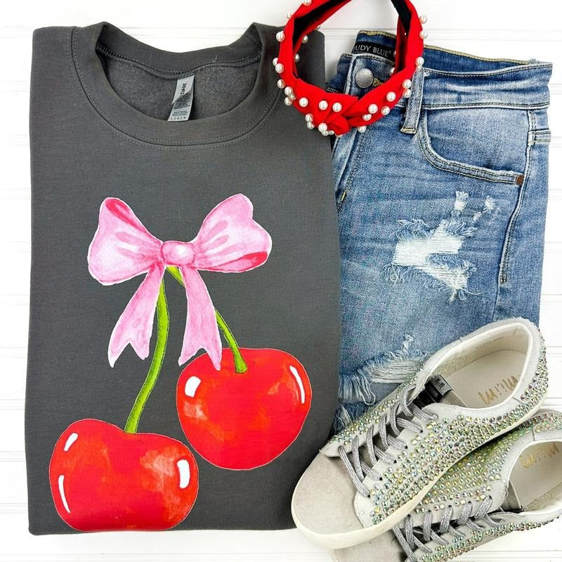 Cherry Coquette Gildan Sweatshirt T-Shirts, Hoodie | RetroVerseTees.com