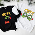 Chest Nuts Couples Matching Sweatshirts, Christmas Humor, Family Holiday Tee, Funny Saying, Couple Sweater, Christmas...