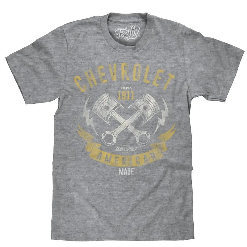 Chevrolet American Made T-Shirt - Gray Hoodie, Sweatshirt | RetroVerseTees.com
